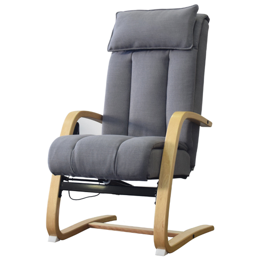 Fauteuil de salon massant AT-233 design moderne gris, vue de face, massage complet du dos