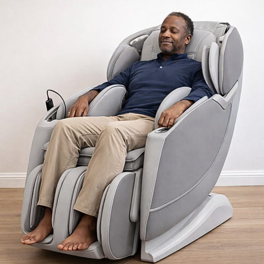 Homme utilisant le fauteuil massant MSW-300 Classic