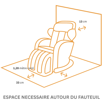 Espace nécessaire autour du fauteuil MSW-310 Pro