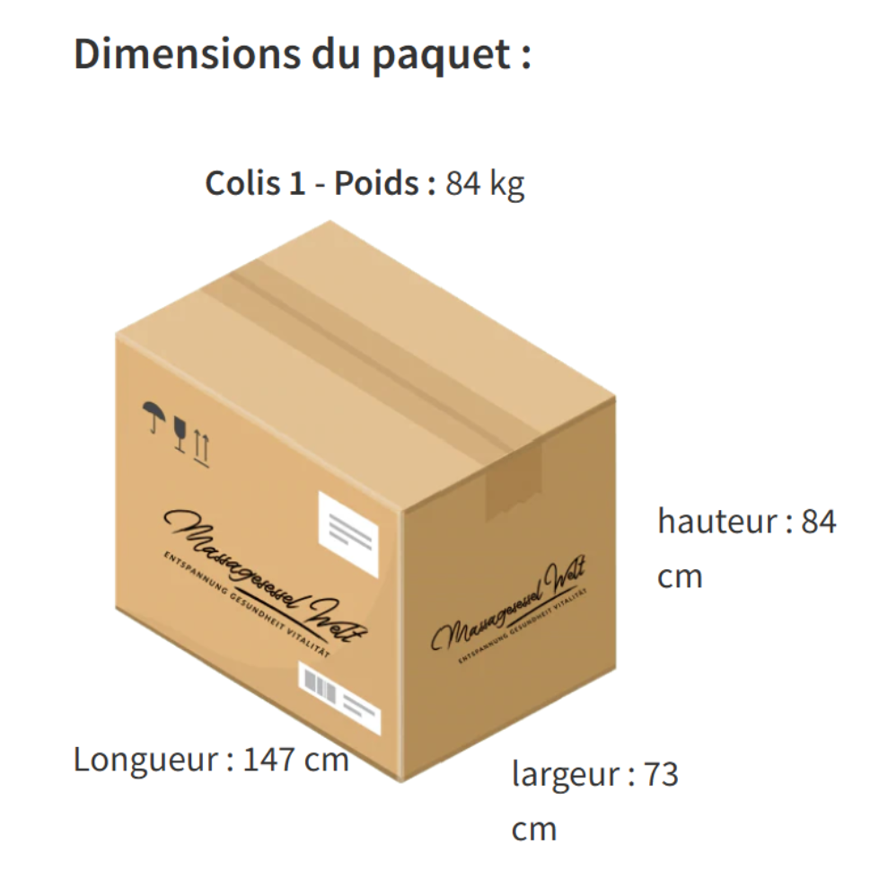 Dimensions du paquet du fauteuil MSW-310 Pro
