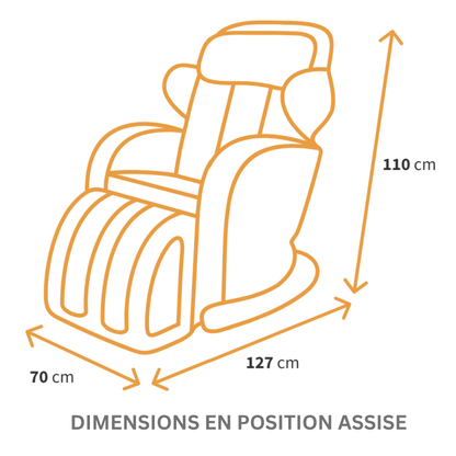 Dimensions du fauteuil MSW-300 Classic en position relevée