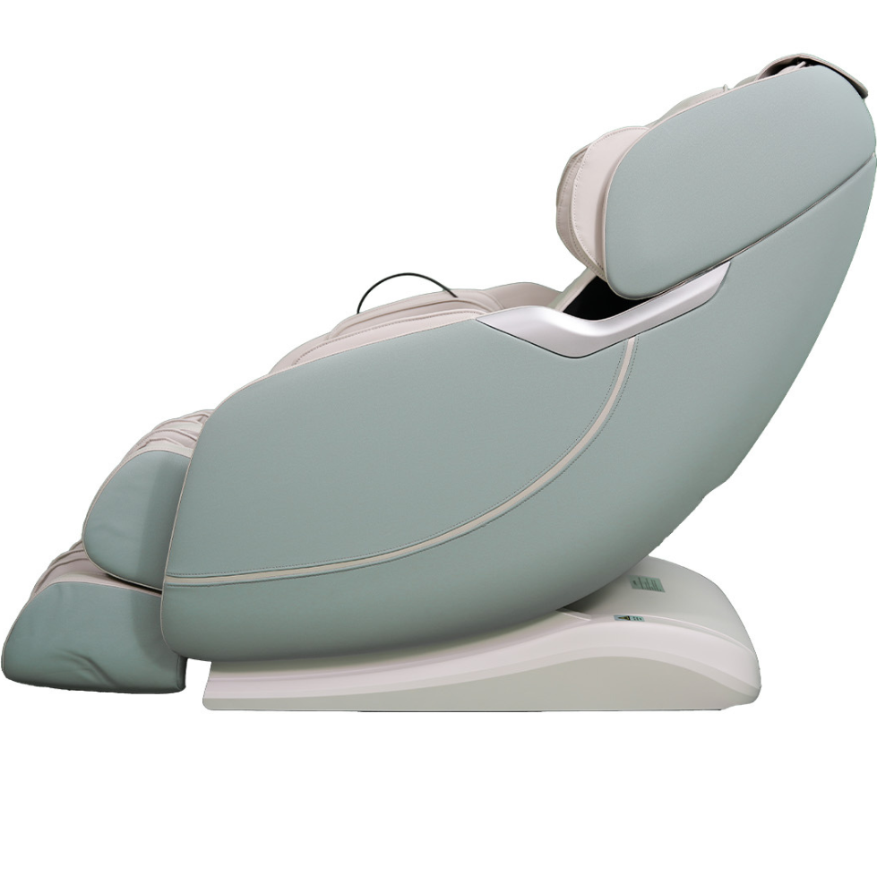 Fauteuil MSW-310 Pro blanc avec coque bleu clair - profil gauche