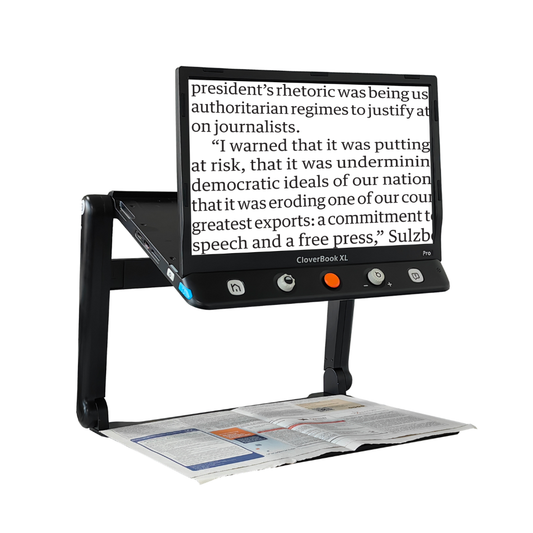 Loupe electronique-CloverBookXL-avec magazine et ecran droit