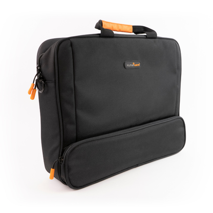 Pochette de transport incluse de la loupe électronique Explore 12 vue trois-quarts