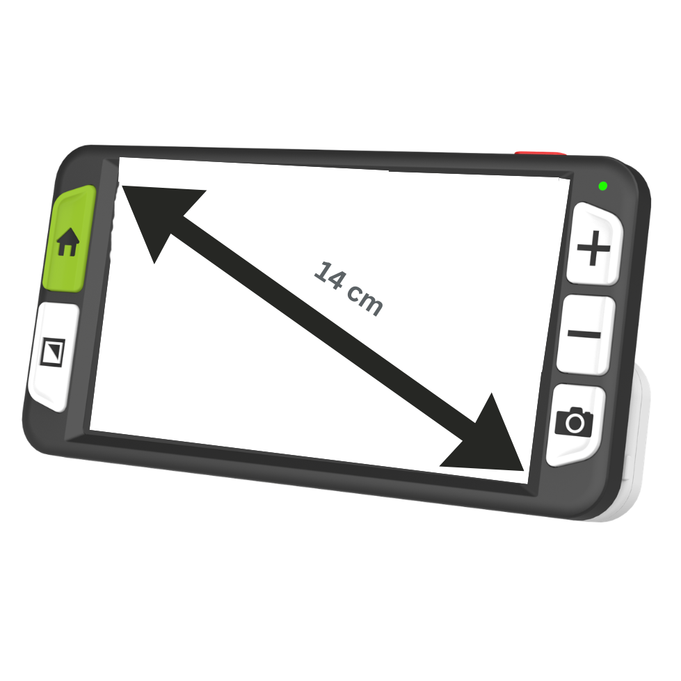 L'ecran de 14cm de la loupe électronique  Luna 6 de Zoomax