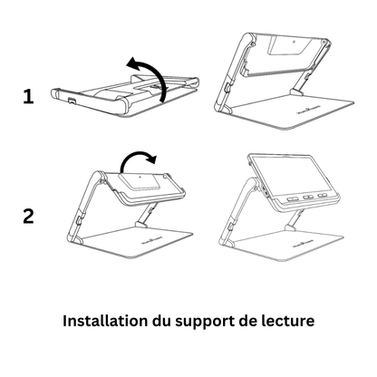 Loupe_electronique-_Explore_12 de Humanware_installation_du_support_de_lecture_en_2_etapes simples