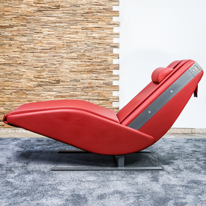 Fauteuil massant Silver Vitalia rouge - vue de profil gauche