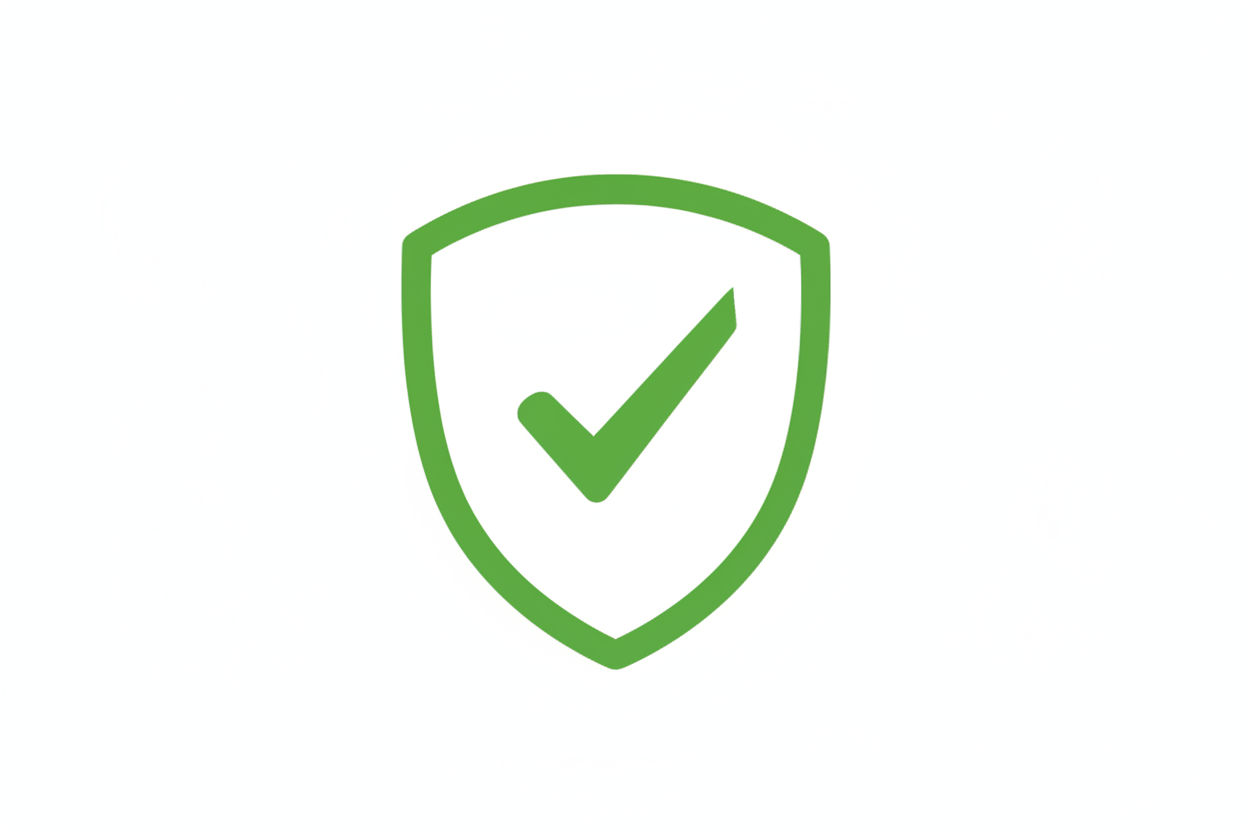 Icône bouclier vert avec check