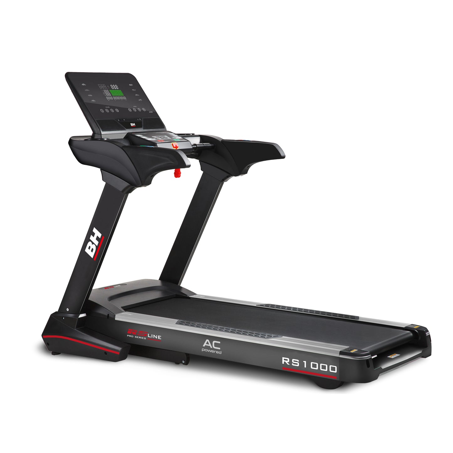Vue du tapis de course G6179 rs 1000 de BH Fitness de profil trois quart gauche