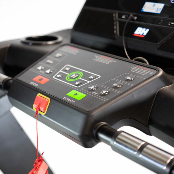 Vue de la console du tapis de course G6179 rs1000 de BH Fitness