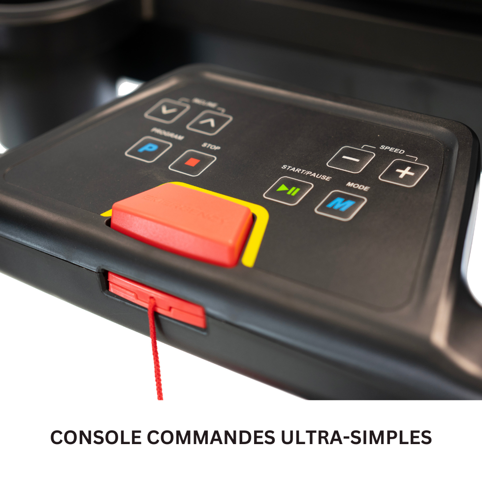la console du tapis de course G6515H de BH Fitness montrant les boutons et commandes très simple d'utilisation