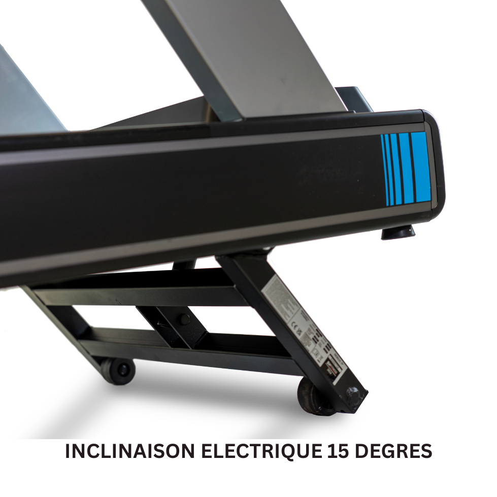 l'inclinaison de 15 degrés maximum du tapis de course G6515H de BH Fitness 