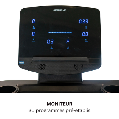 le moniteur du tapis de course G6515H de BH Fitness avec haut parleurs intégrés