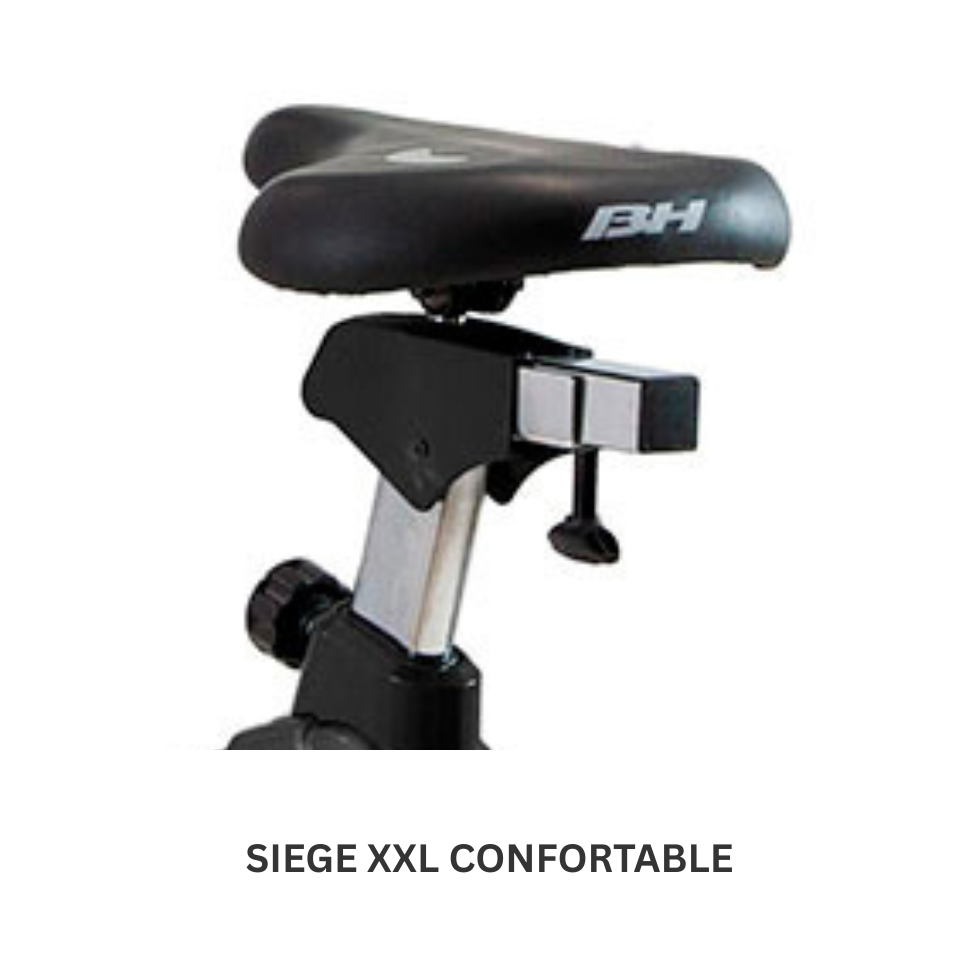 photo de la selle XXL large et confortable du velo d'appartement H863H BH Fitness 