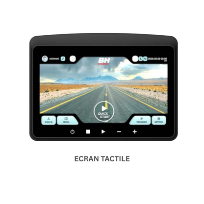 L'ecran tactile de 40,64cm du moniteur du velo d'appartement H9340 TFT Xcalibur de BH Fitness