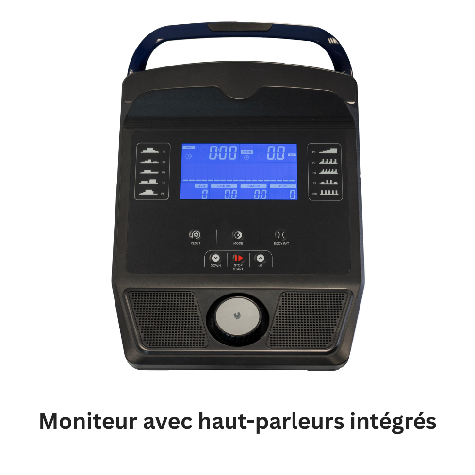 photo du moniteur avec haut-parleurs intégrés du velo d'appartement H863H BH Fitness 